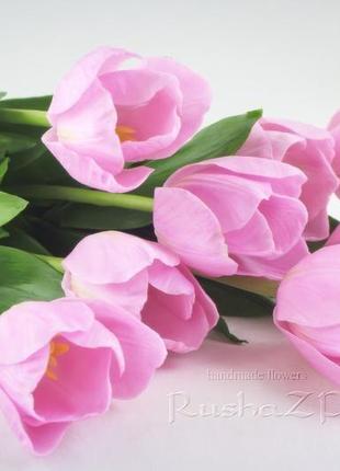 Цветы в подарок. букет тюльпанов из полимерной глины. декор интерьера.3 фото