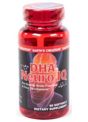 Докозагексаєнова кислота earths creation dha nuero iq 60 softgels