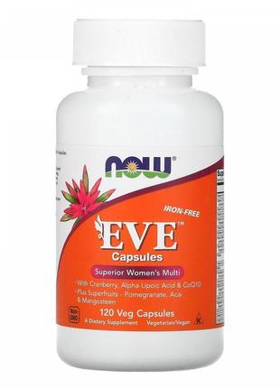 Вітаміни для жінок єва now foods (eve capsules) 120 капсул