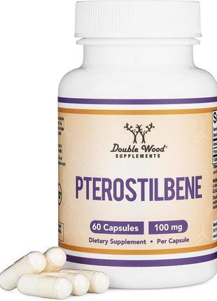 Птеростильбен double wood pterostilbene 100 mg, 60capsules