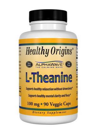 L-теанін healthy origins l-theanine 100 mg 90 caps