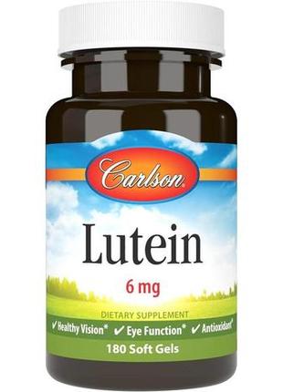 Лютеїн carlson labs lutein 6 mg 180 soft gels