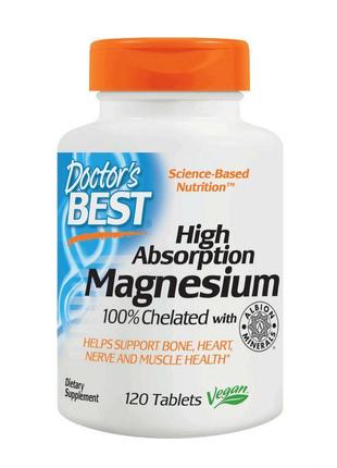 Магній doctor's best magnesium high absorption 120 tablets