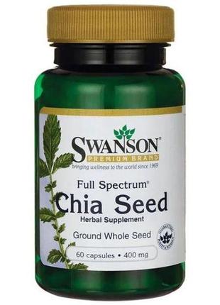 Екстракт насіння чіа swanson full spectrum chia seed 400 mg 60...