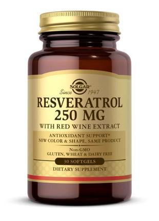 Resveratrol 250mg with red wine extract - 30 softgels