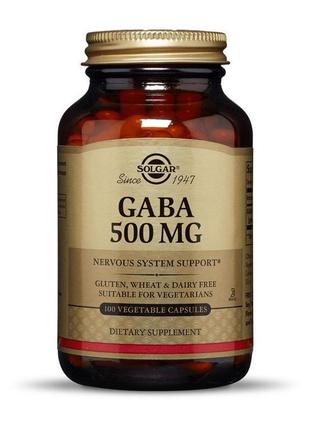 Гама-аміномасляна кислота solgar gaba 500 mg 100 veg caps