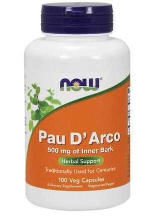 Кора мурашиного дерева now​​​​​​​ pau d'arco 500 mg 100 veg caps