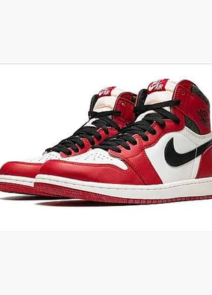 Кросівки nike air jordan 1 retro high red white black2 фото