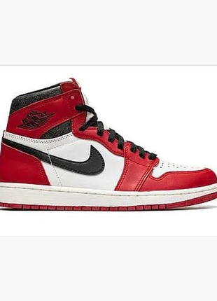 Кросівки nike air jordan 1 retro high red white black1 фото