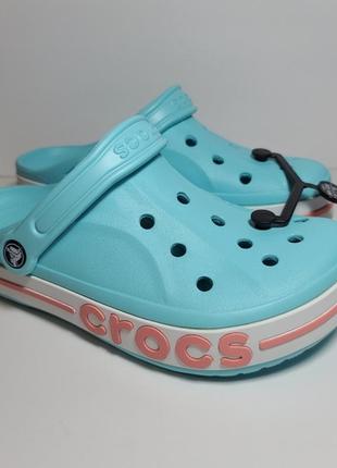 Крокс баябенд дитячі клог голубі crocs bayaband kids clog ice blue/melon6 фото