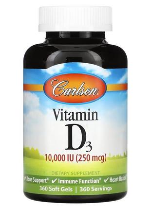 Вітамін d3 carlson labs vitamin d3 10000 iu 360 soft gels
