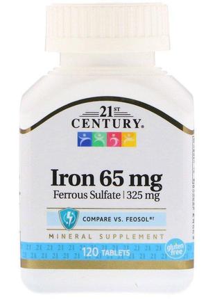 Залізо 21st century iron 65 mg 120 tablets