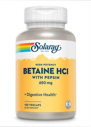 High potency betain hcl with pepsin 650mg - 100 vcaps