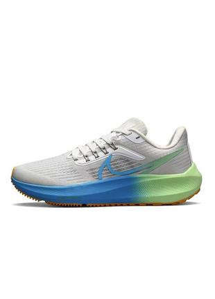 Женские кроссовки nike air zoom light gray blue green3 фото