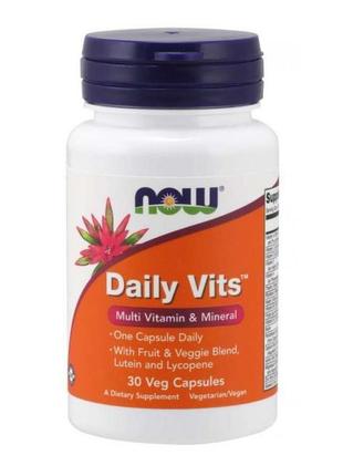 Вітамінно-мінеральний комплекс now foods daily vits 30 veg cap...
