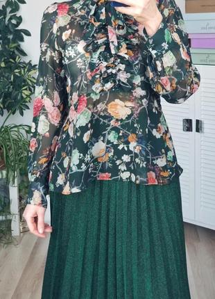 Потрясающая легкая блуза в винтажном стиле zara шифоновая блузка4 фото