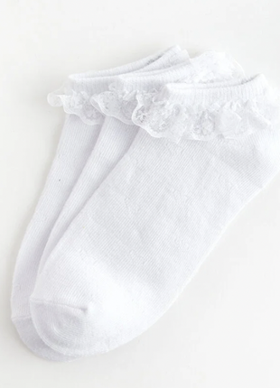 3 пари білі укорочені шкарпетки 27-29 тиснення сердечки мереживо lc waikiki