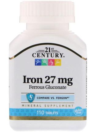 Залізо 21st century iron 27 mg 110 tablets