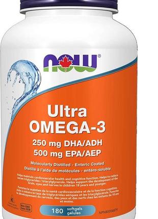 Омега-3 now ultra omega-3 500 epa / 250 dha 180 fish softgels