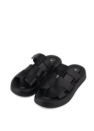 Шлепанцы женские в четырех цветах черные, бежевые, коричневые, белые эко кожа лето