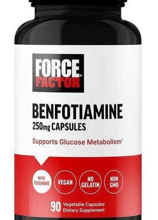 Бенфотіамін force factor benfotiamine, 250 mg, 90 vegetable ca...