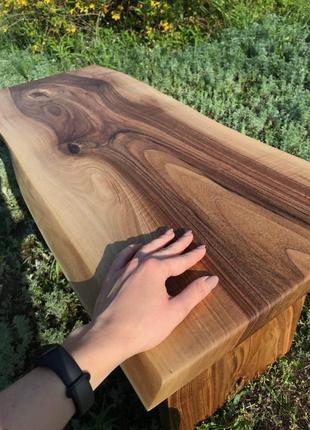 Кавовий столик дерев'яний журнальний з горіха в вітальню9 фото