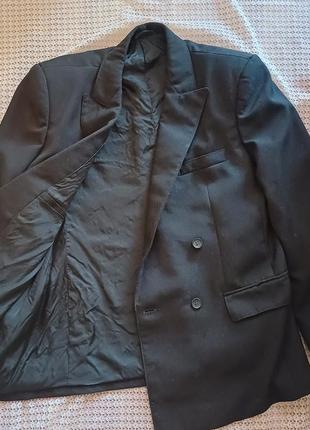 Объемный черный пиджак бойфренд оверсайз4 фото