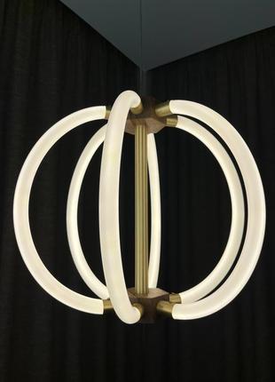 Подвесная люстра с неоновой led подсветкой для круглого обеденного стола1 фото