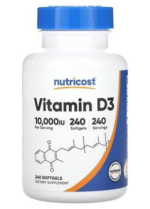 Вітамін d3 nutricost vitamin d3 10,000 iu 240 softgels