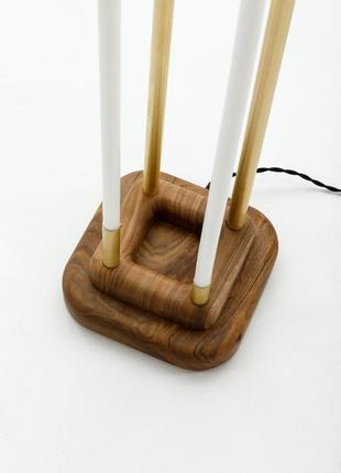 Дизайнерский торшер з дерева ручної роботи4 фото