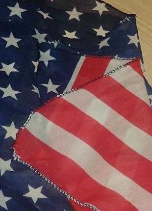 Шовковий летни шарф палантин прапор зірки шовк америка6 фото