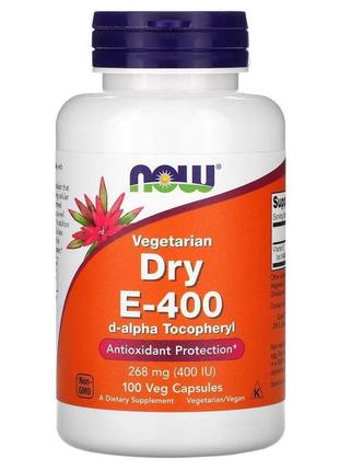 Вітамін e now vegetarian dry e-400 100 caps