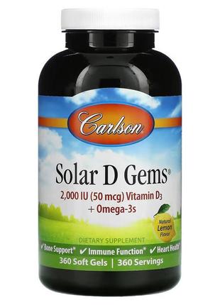 Вітамін d3 + омега-3 carlson d gems, vitamin d3 + omega-3s 360...