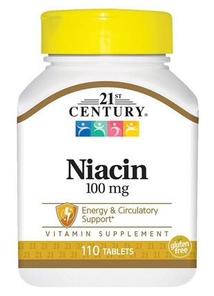 Ніацин 21st century niacin 100 mg 110 tablets