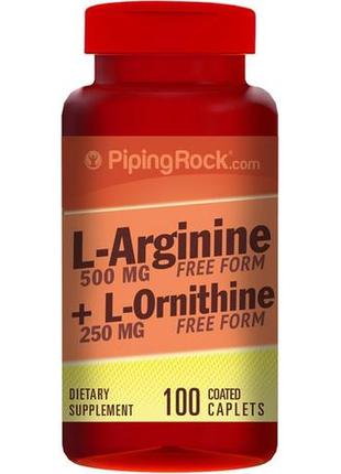 L-аргінін и l-орнітин piping rock l-arginine & ornithine 500/2...