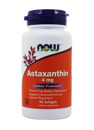 Астаксантин now astaxanthin 4 mg 90 softgels