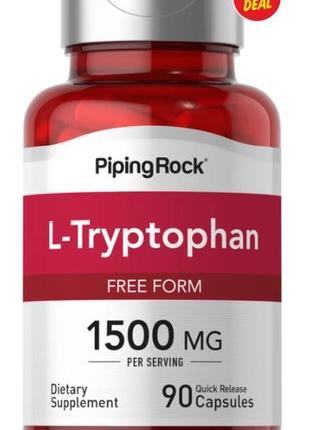 L-триптофан piping rock l-tryptophan, 1500 mg, 90 capsules