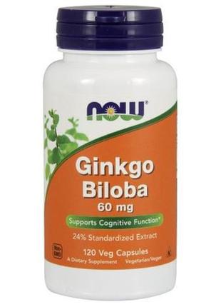 Гінкго білоба now foods (ginkgo biloba) 60 мг 120 капсул