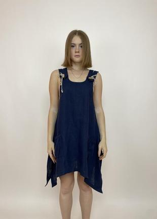 Жіноча літня сукня плаття сарафан з льону by pians linen dress Edwin size xs oversized
