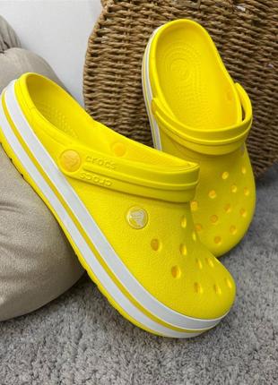 Кроксы сабо crocs crocband clog yellow унисекс розродаж1 фото