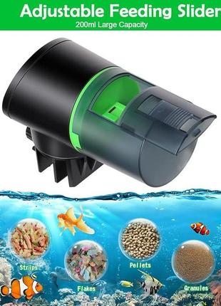 Автоматична годівниця для риб для акваріума - дозатор їжі для акваріума, що перезаряджається, таймер годівниці для риби на відпочи2 фото