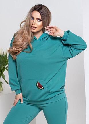 Трикотажний костюм з об'ємного худі та джогерів💜f