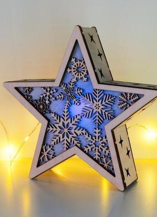 Різдвяний світильник зірка "сніжинки"2 фото