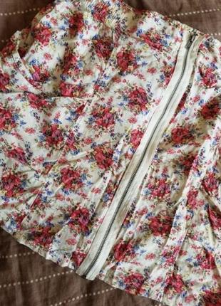 Яскрава юбка спідниця у квіти2 фото