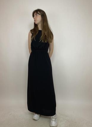 Aspesi maxi dress black womens size 38