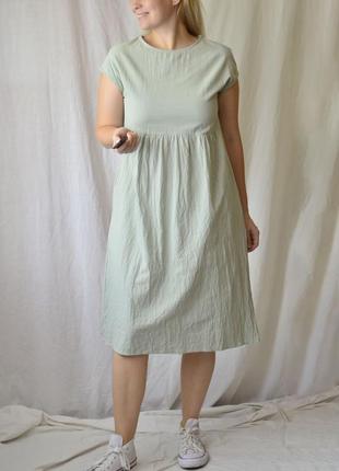 8059\140 фісташкова сукня з бавовни zanzea m1 фото
