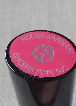 Матова губна помада giorgio armani rouge d'armani 502 sheers pink.3 фото
