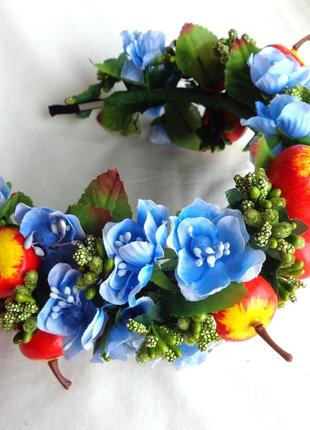 Обруч для волос с цветами ручной работы" райские яблочки"