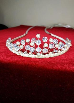 Корона для принцесс. корона из бусин и бисера.2 фото
