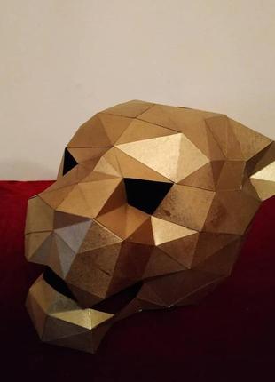 Маска тигра из бумаги. маска собаки. полигональные маски.маска 3d.2 фото